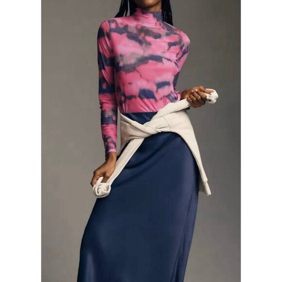 Anthropologie Sheer Second Skin Mock Neck Top Size Small - Picture 2 of 8